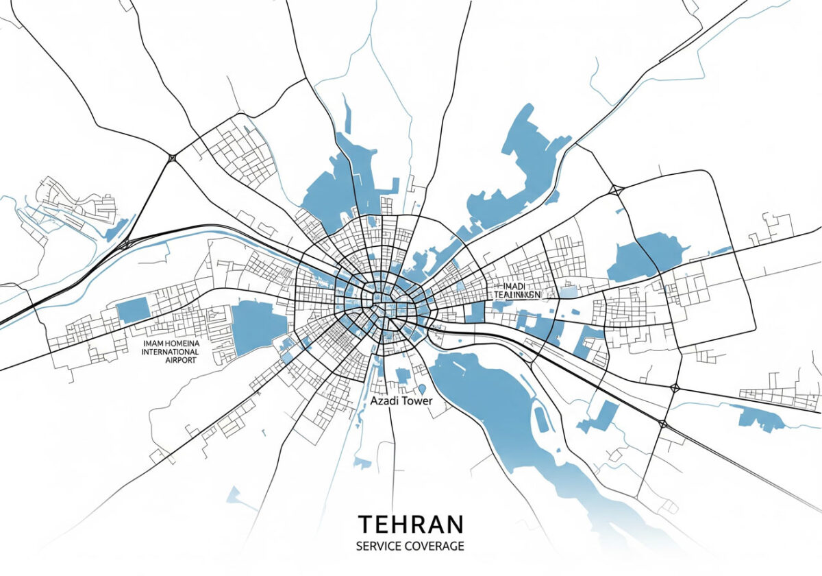مناطق سرویس دهی راسا تکنیک